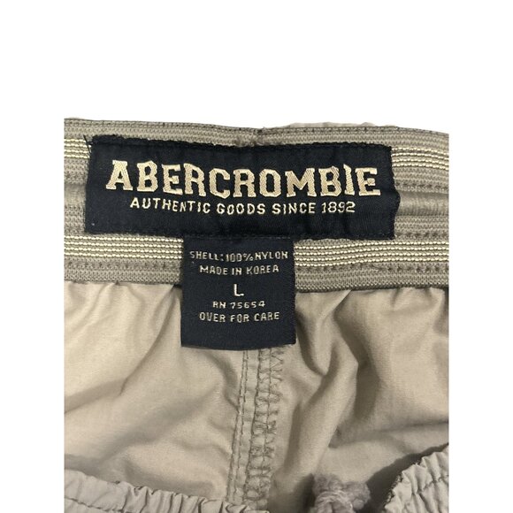 Vintage Abercrombie & Fitch Mens Nylon Pants L With Elastic Waist Zippered Pocke - Picture 5 of 11